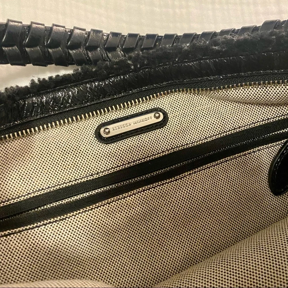 Rebecca‎ Minkoff Alexa Black Shearling Hobo Bag - Picture 6 of 8